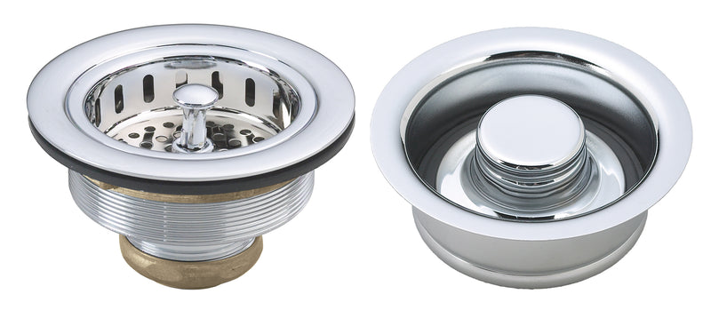 Westbrass D2165 Post Style Large Kitchen Basket Strainer with InSinkErator Style Disposal Flange and Stopper