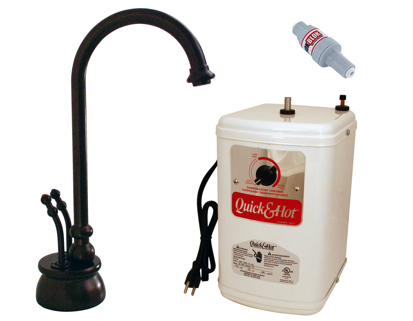 Westbrass D262HFP Docalorah 2-Handle Hot Water Dispenser Faucet with Hot Water Tank