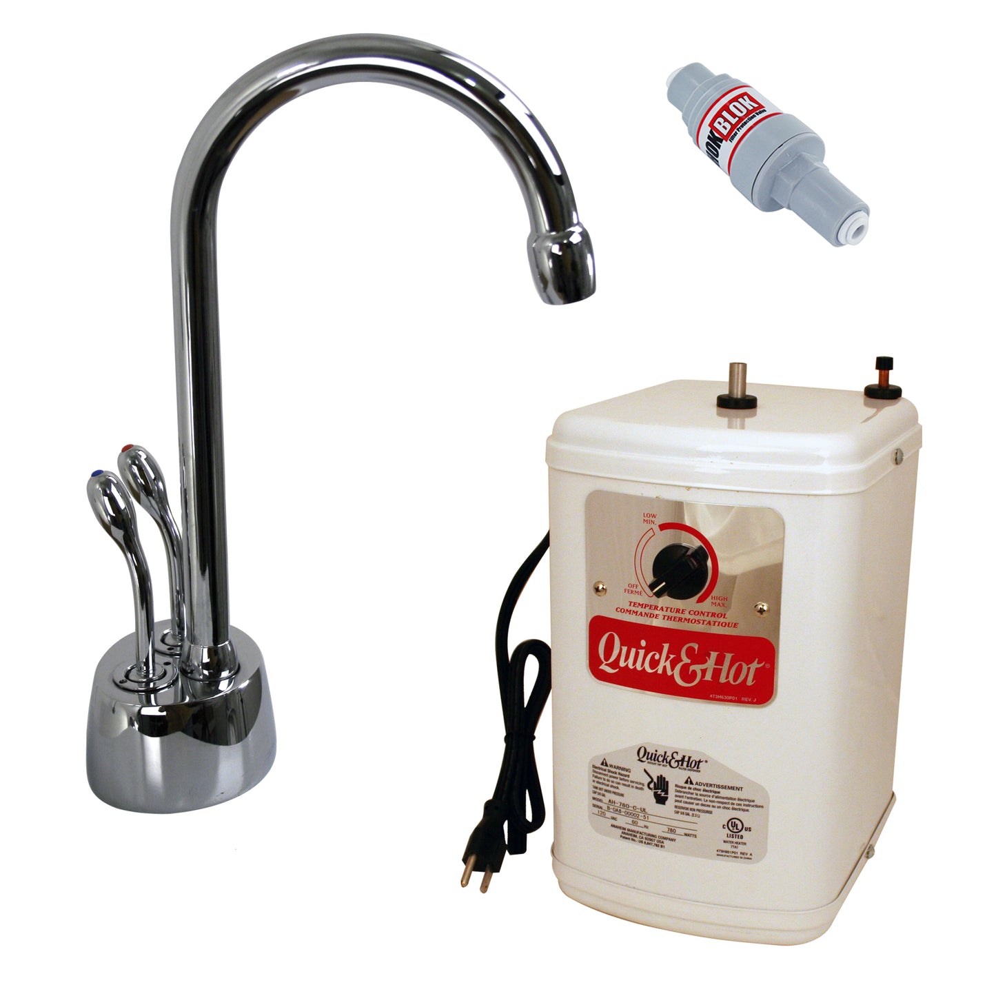 Westbrass D272HFP Develosah 2-Handle Hot and Cold Water Dispenser with Tank