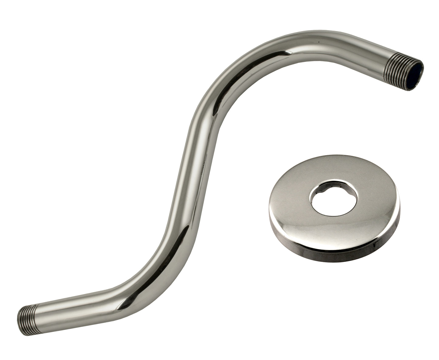 Westbrass D303-81 1/2 in. IPS x 8 in. S-Shaped Shower Arm and Flange