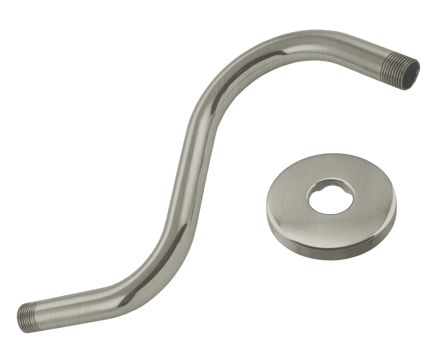 Westbrass D303-81 1/2 in. IPS x 8 in. S-Shaped Shower Arm and Flange