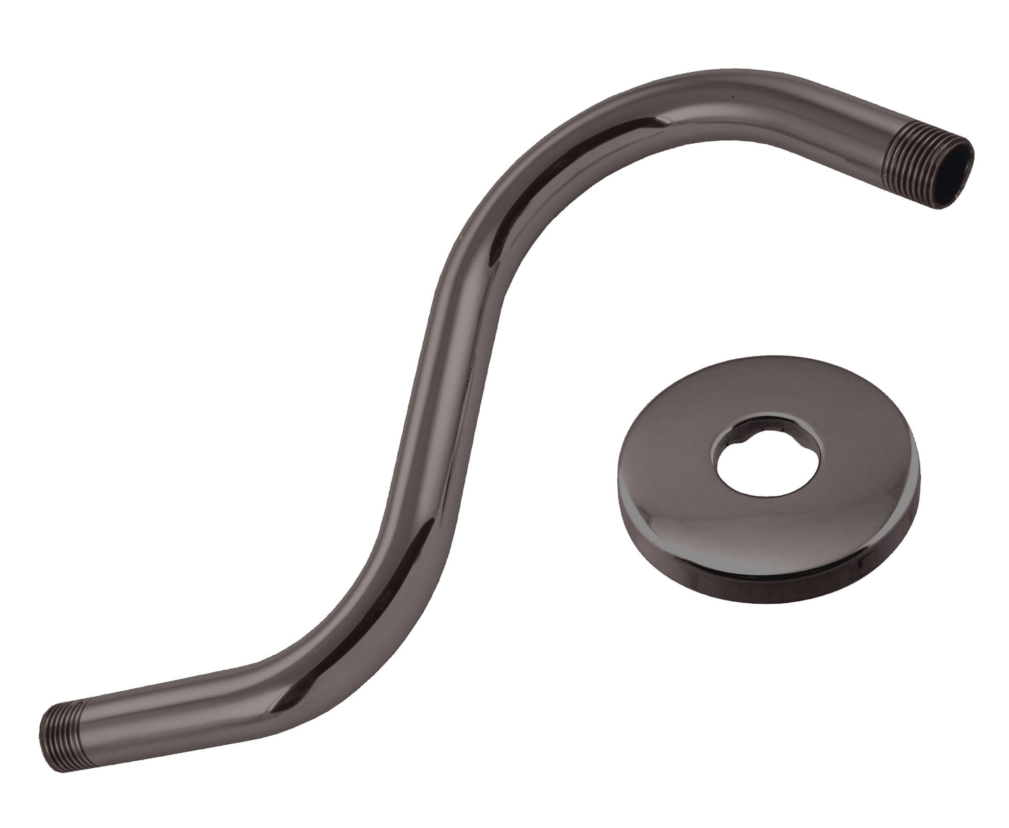 Westbrass D303-81 1/2 in. IPS x 8 in. S-Shaped Shower Arm and Flange