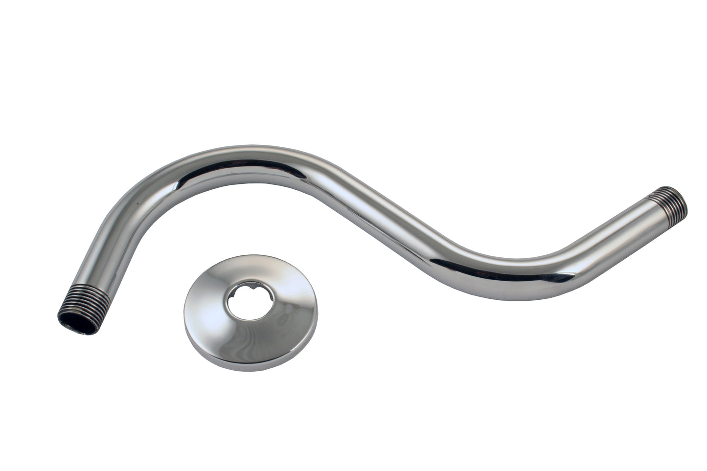 Westbrass D303-81 1/2 in. IPS x 8 in. S-Shaped Shower Arm and Flange