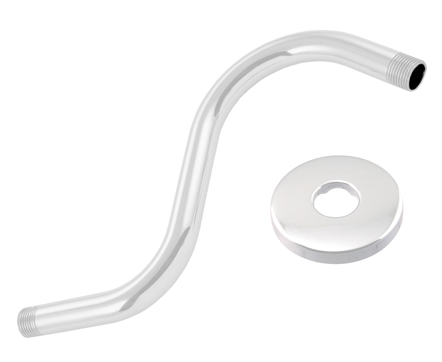 Westbrass D303-81 1/2 in. IPS x 8 in. S-Shaped Shower Arm and Flange