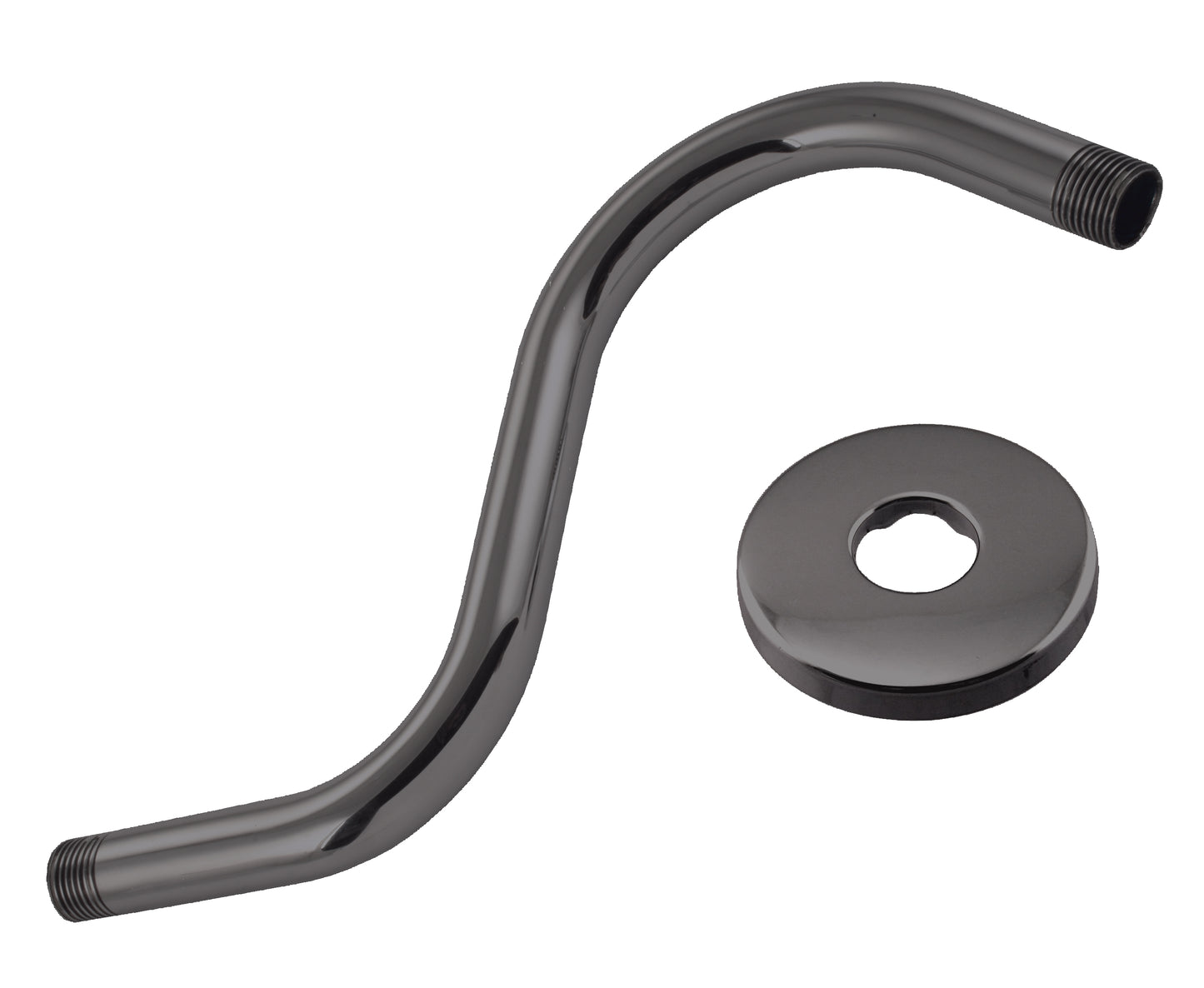 Westbrass D303-81 1/2 in. IPS x 8 in. S-Shaped Shower Arm and Flange