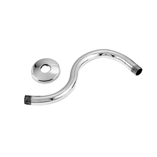 Westbrass D303-81 1/2 in. IPS x 8 in. S-Shaped Shower Arm and Flange