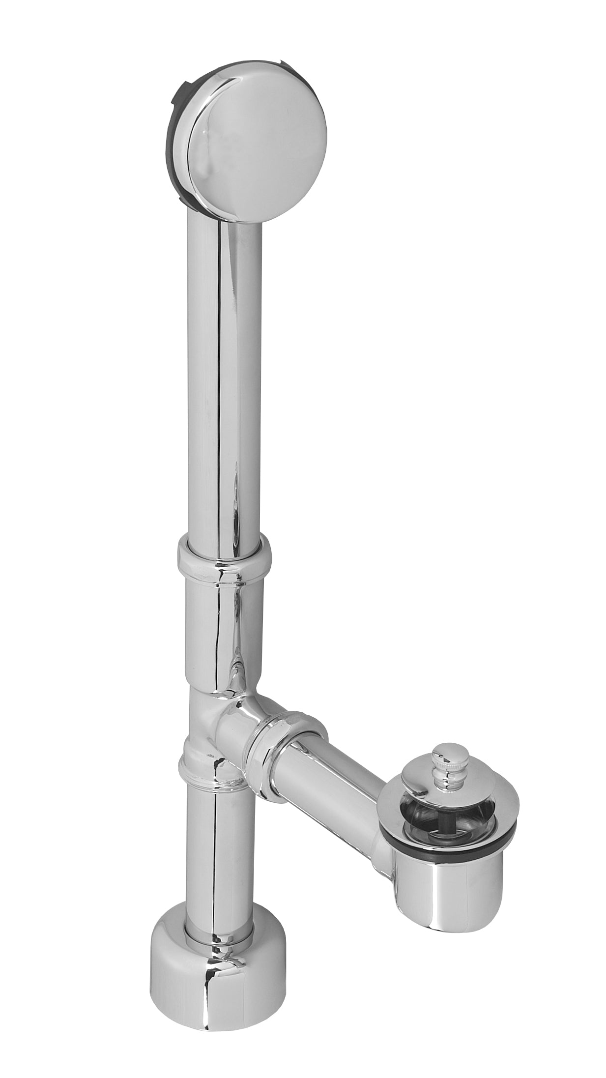 Westbrass D3211HK Finished Twist and Close Bath Waste - Hidden Overflow -14 in. Make-Up, 17 Ga.