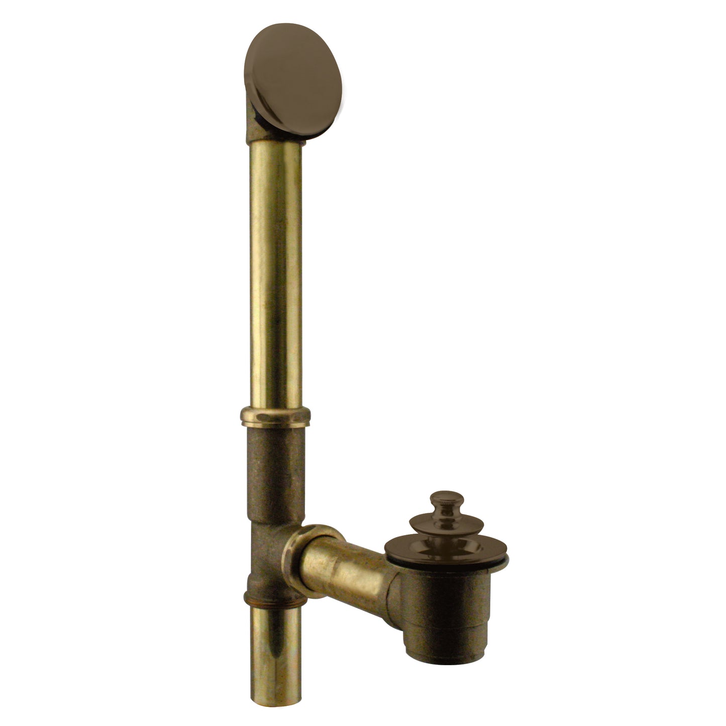 Westbrass D321H Twist and Close Bath Waste - Hidden Overflow -14 in. Make-Up, 17 Ga.