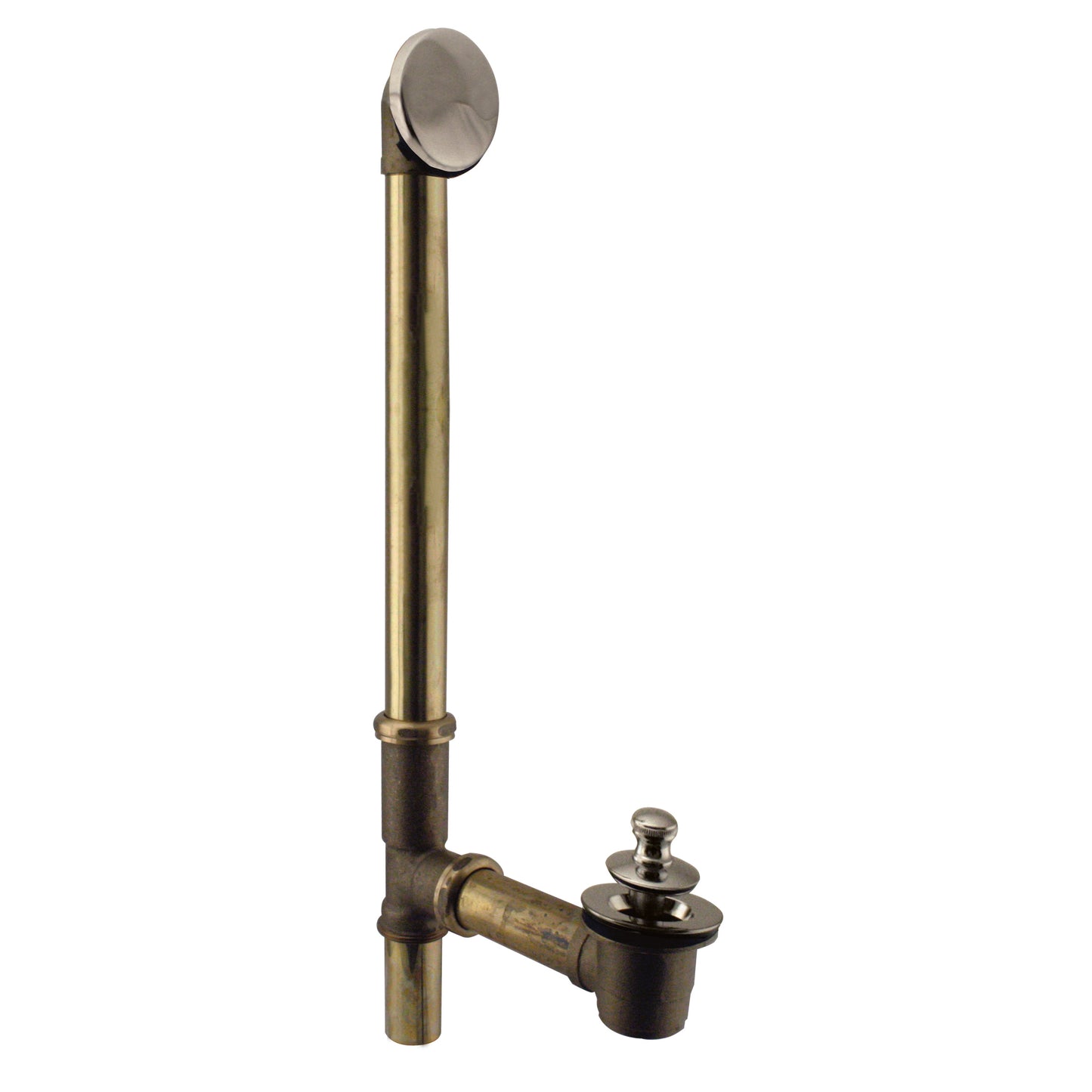Westbrass D322H Twist and Close Bath Waste - Hidden Overflow -22 in. Make-Up, 17 Ga.