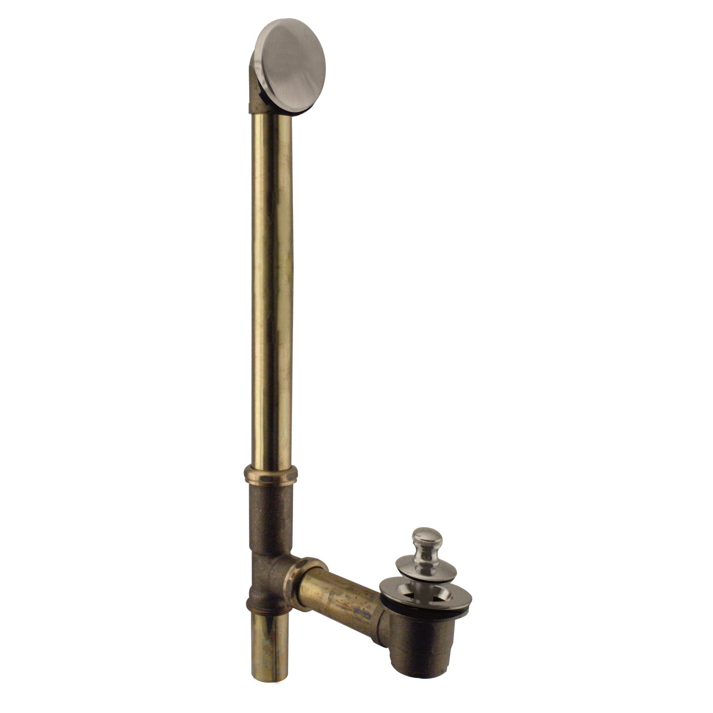 Westbrass D322H Twist and Close Bath Waste - Hidden Overflow -22 in. Make-Up, 17 Ga.