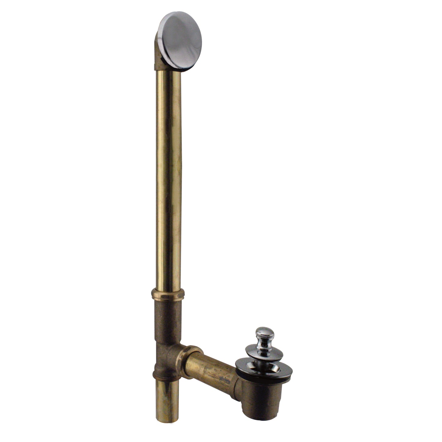 Westbrass D322H Twist and Close Bath Waste - Hidden Overflow -22 in. Make-Up, 17 Ga.