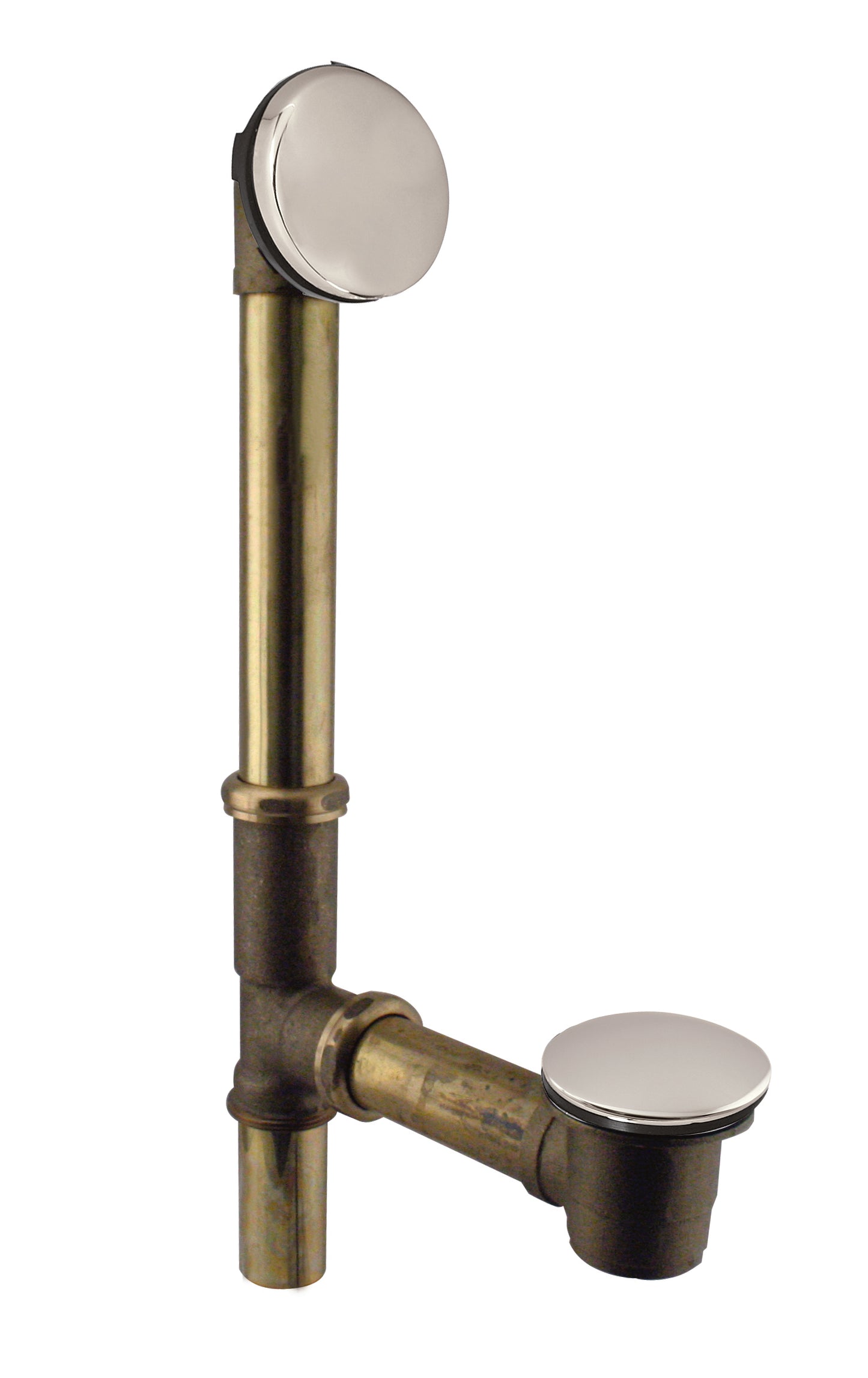 Westbrass D325H European Tip Toe Bath Waste - Hidden Overflow -14 in. Make-Up, 17 Ga.