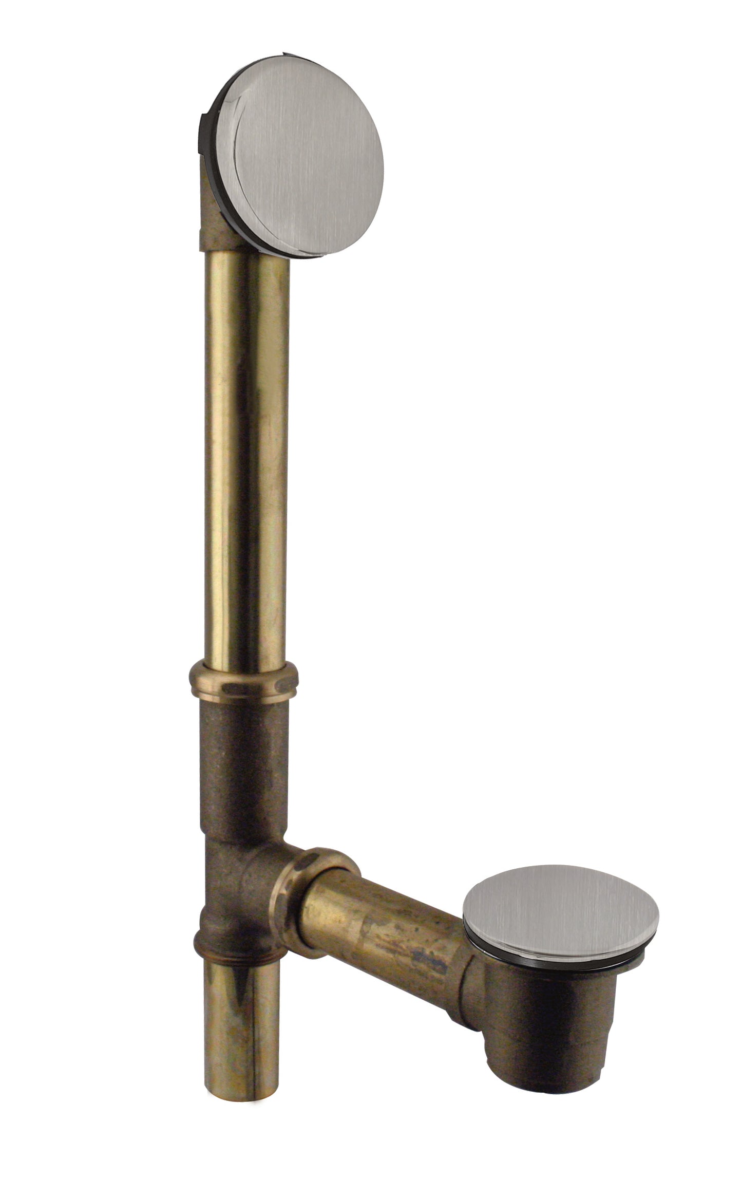 Westbrass D325H European Tip Toe Bath Waste - Hidden Overflow -14 in. Make-Up, 17 Ga.