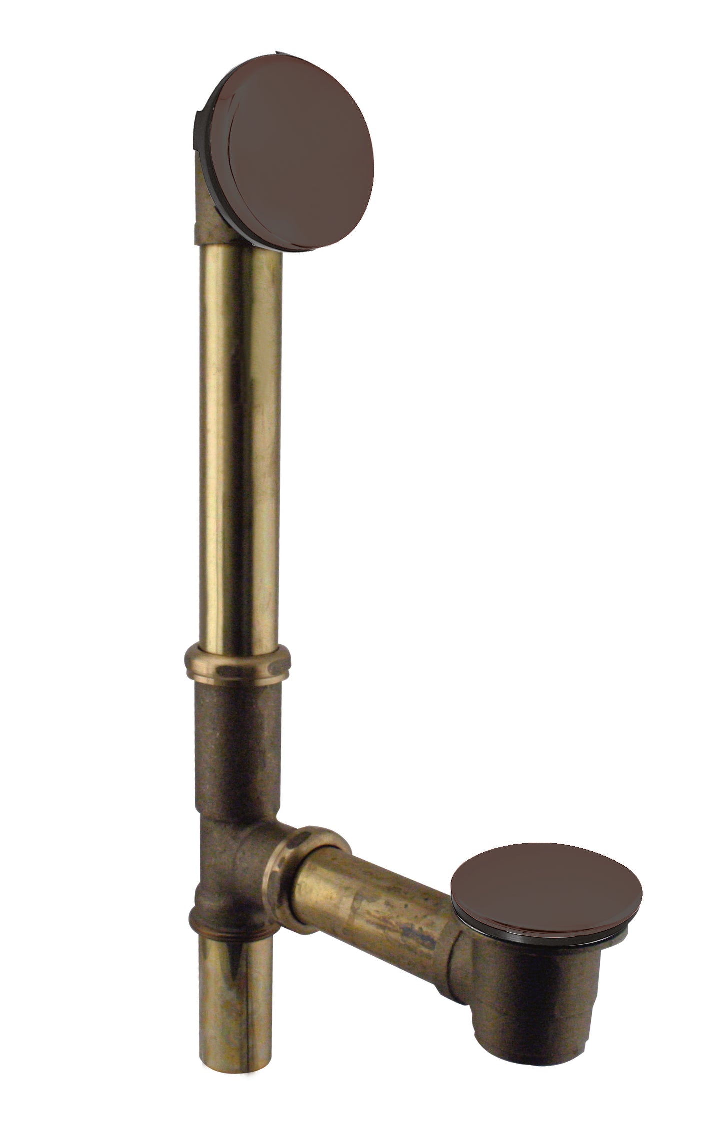 Westbrass D325H European Tip Toe Bath Waste - Hidden Overflow -14 in. Make-Up, 17 Ga.