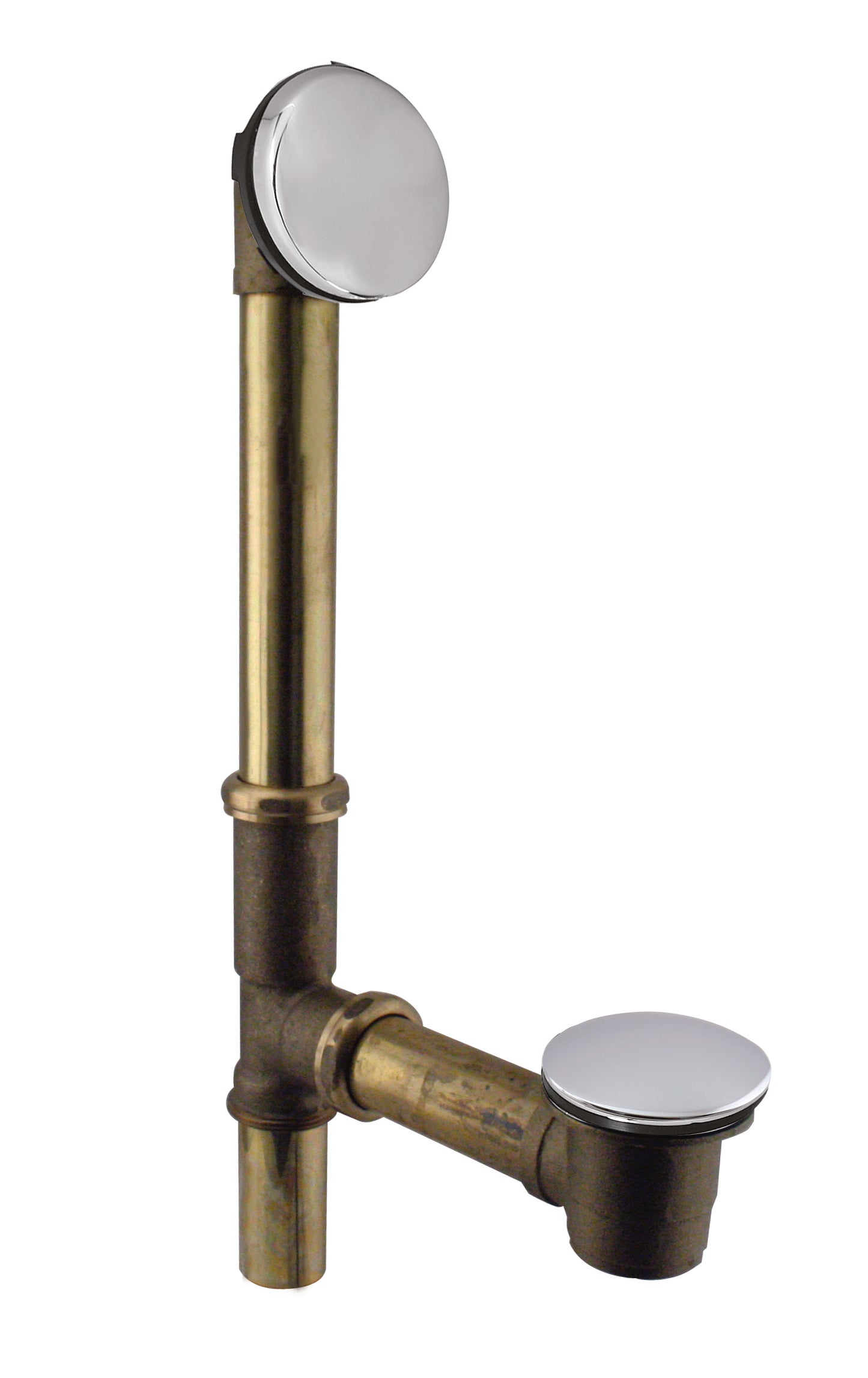 Westbrass D325H European Tip Toe Bath Waste - Hidden Overflow -14 in. Make-Up, 17 Ga.