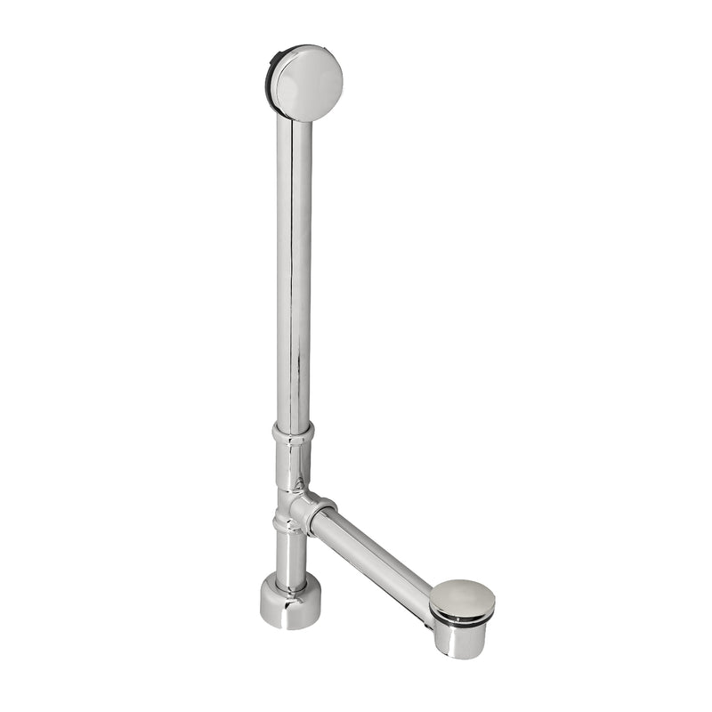 Westbrass D3261HK European Tip Toe Bath Waste - Hidden Overflow -22 in. Make-Up, 17 Ga.
