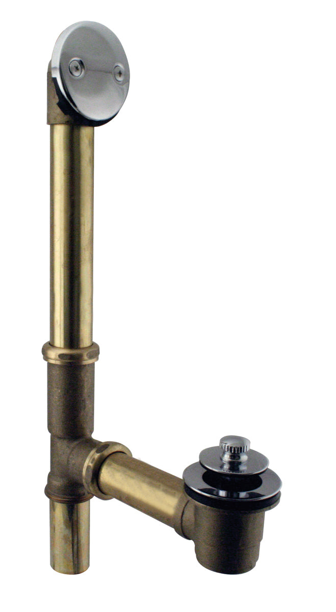 Westbrass D3262 Pull and Drain Bath Waste - 14 in. Make-Up, 17 Ga. Tubing