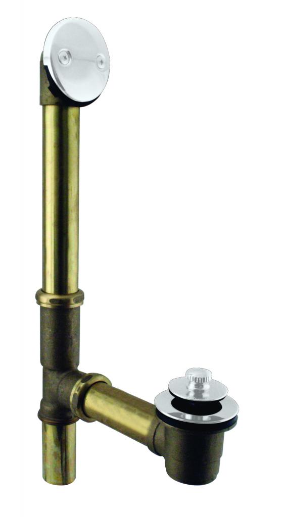 Westbrass D3262 Pull and Drain Bath Waste - 14 in. Make-Up, 17 Ga. Tubing