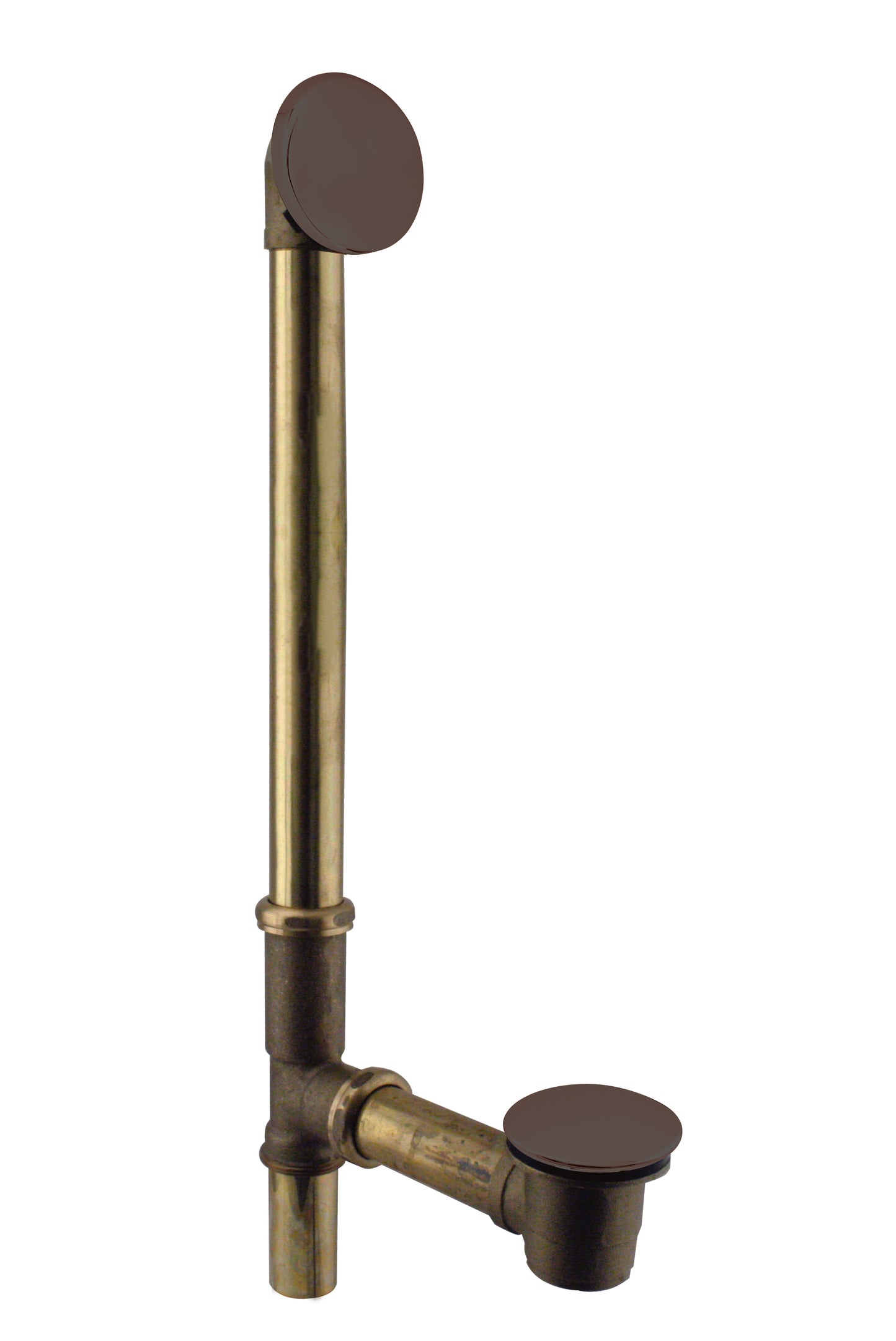Westbrass D326H European Tip Toe Bath Waste - Hidden Overflow -22 in. Make-Up, 17 Ga.