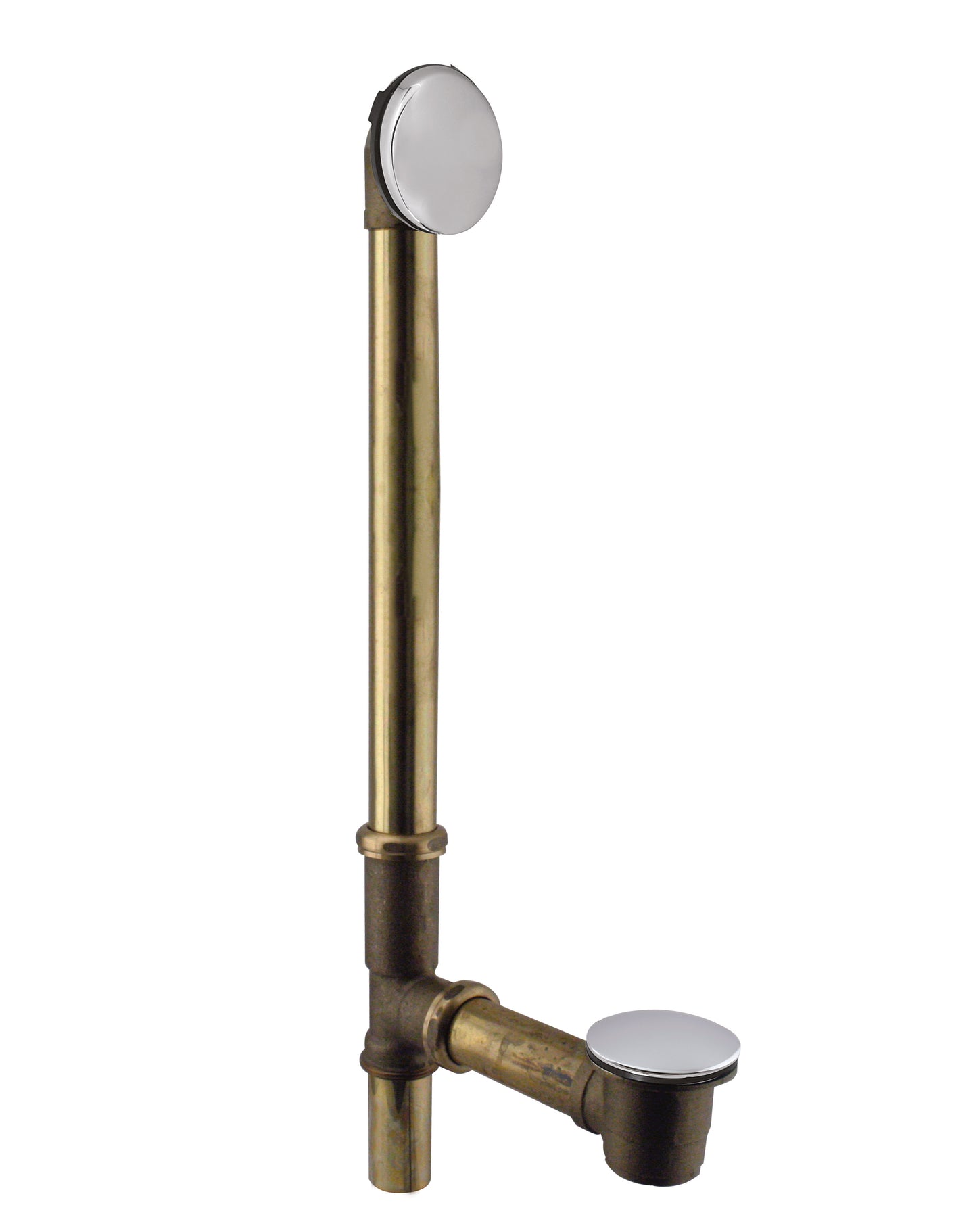 Westbrass D326H European Tip Toe Bath Waste - Hidden Overflow -22 in. Make-Up, 17 Ga.