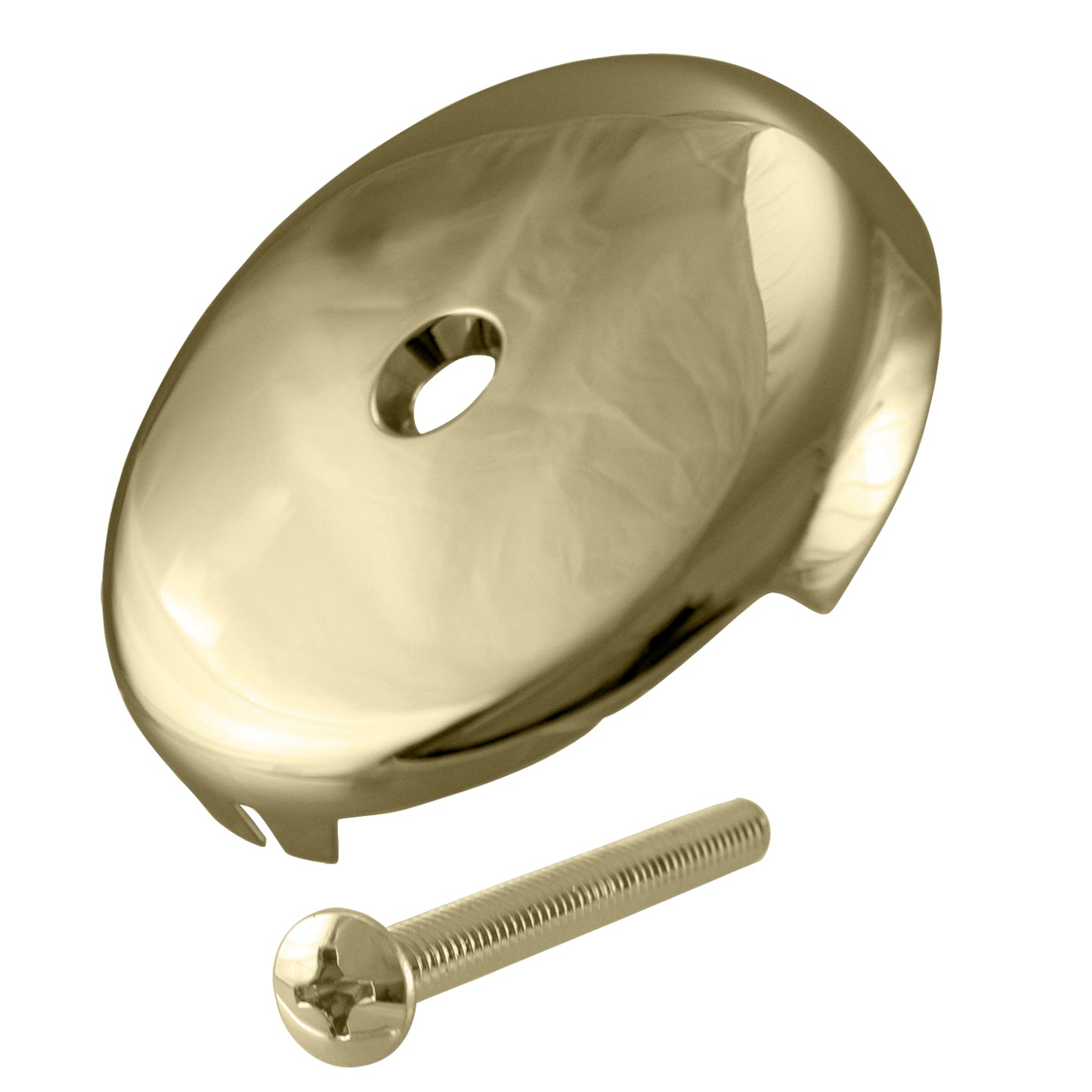 Westbrass D328 3-1/8 in. Single Hole Overflow Face Plate and Screw - Parent