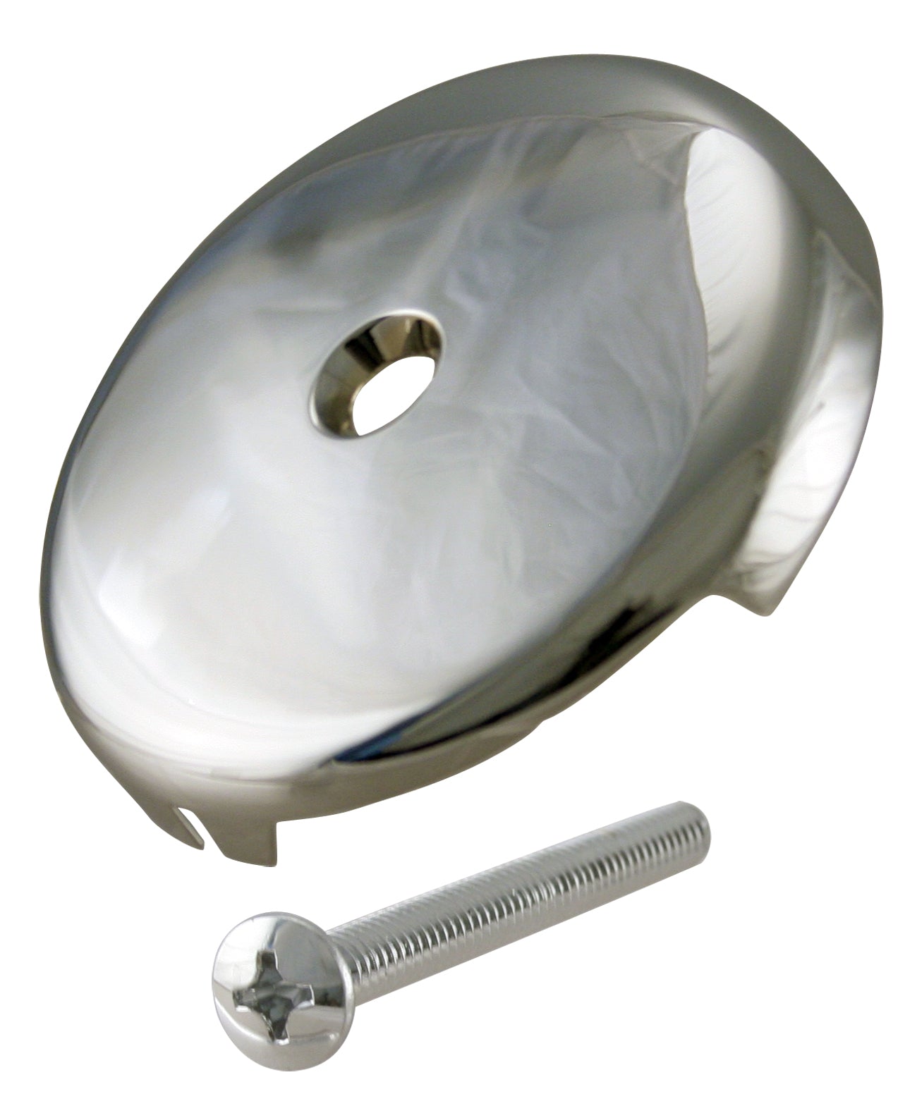 Westbrass D328 3-1/8 in. Single Hole Overflow Face Plate and Screw
