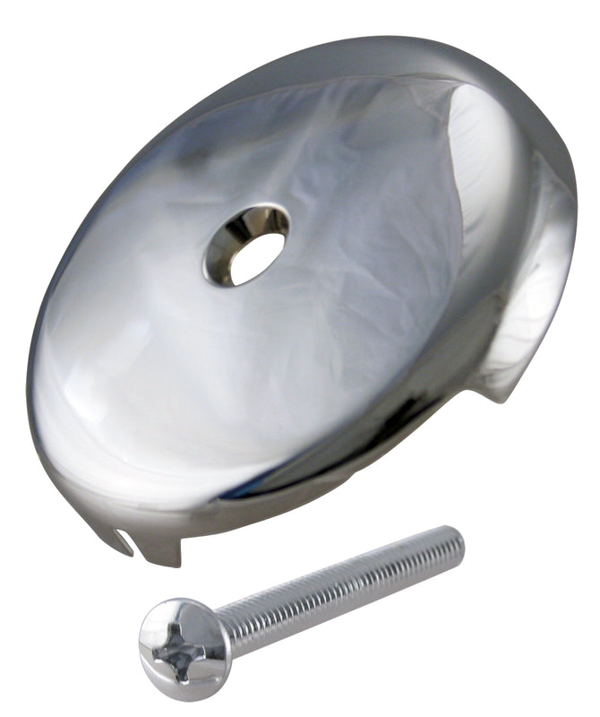 Westbrass D328 3-1/8 in. Single Hole Overflow Face Plate and Screw