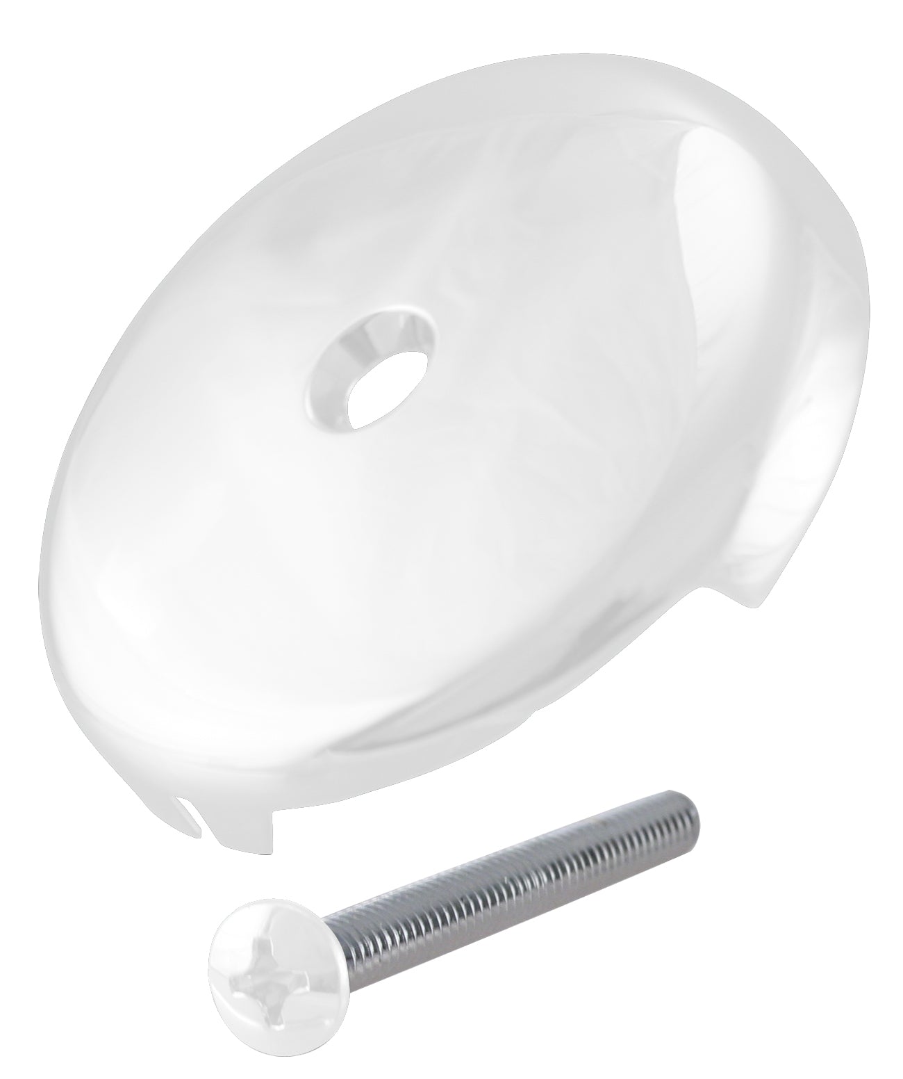Westbrass D328 3-1/8 in. Single Hole Overflow Face Plate and Screw