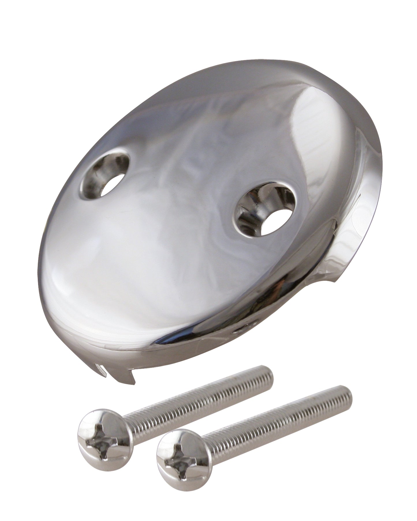 Westbrass D329 3-1/8 in. Two-Hole Overflow Face Plate and Screws