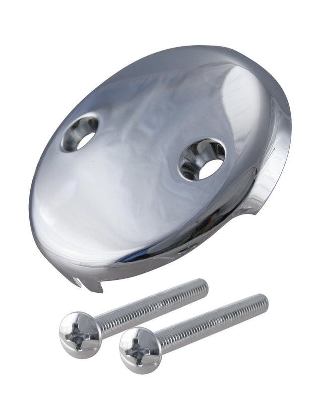 Westbrass D329 3-1/8 in. Two-Hole Overflow Face Plate and Screws