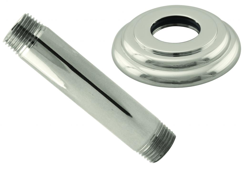 Westbrass D3604A 1/2 in. IPS x 4 in. Ceiling Mounted Shower Arm with Flange