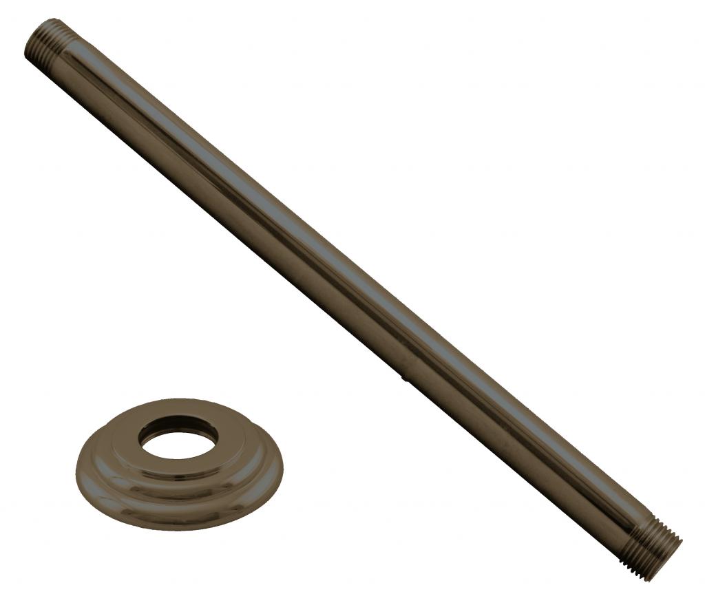 Westbrass D3612A 1/2 in. IPS x 12 in. Ceiling Mounted Shower Arm with Flange