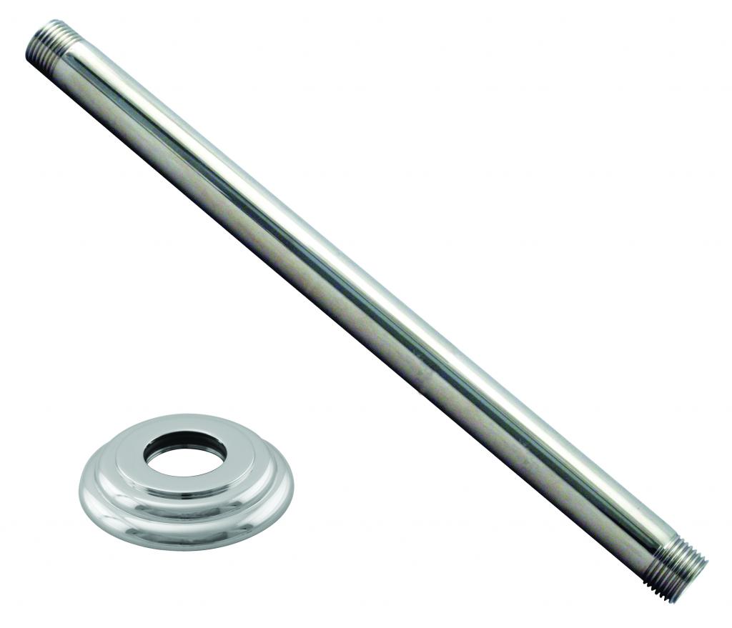 Westbrass D3612A 1/2 in. IPS x 12 in. Ceiling Mounted Shower Arm with Flange