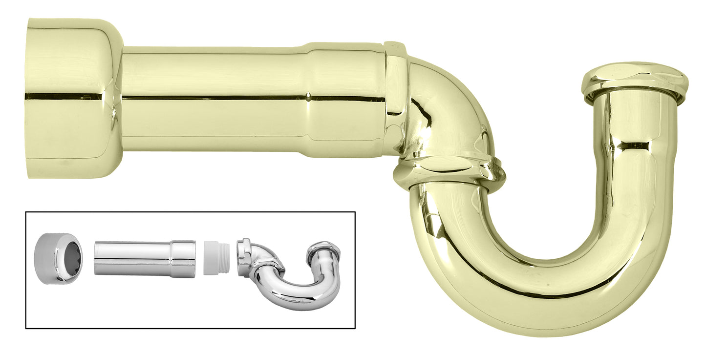 Westbrass D402NE-1 1-1/2 in. New England Style P-Trap with High Box Flange - Parent