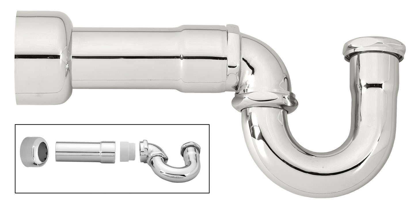 Westbrass D402NE-1 1-1/2 in. New England Style P-Trap with High Box Flange