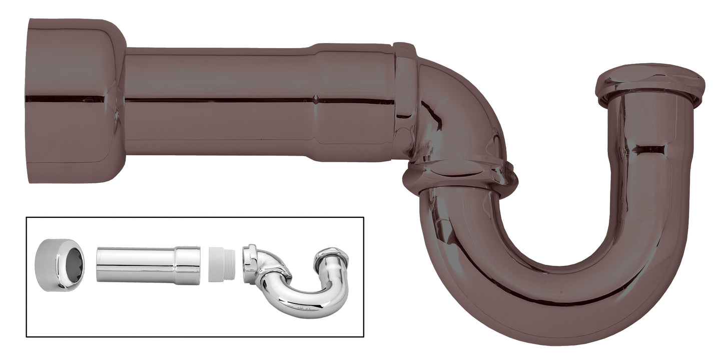 Westbrass D402NE-1 1-1/2 in. New England Style P-Trap with High Box Flange