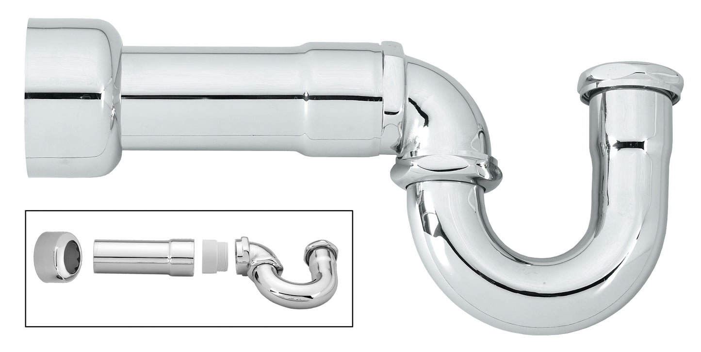 Westbrass D402NE-1 1-1/2 in. New England Style P-Trap with High Box Flange