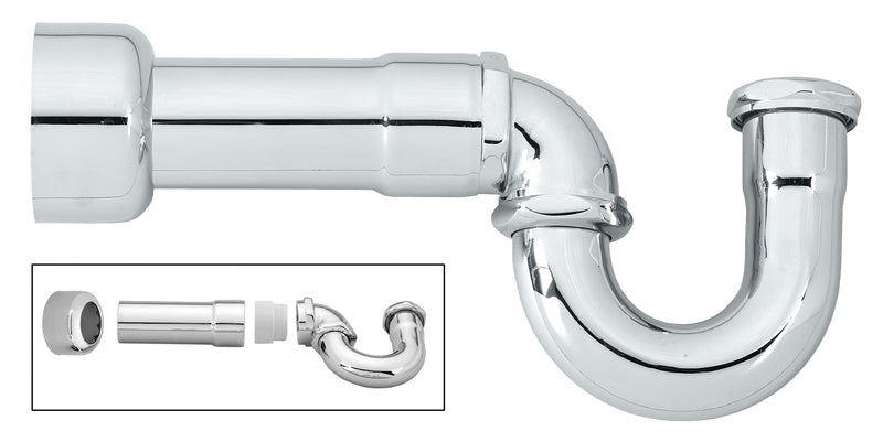 Westbrass D402NE-1 1-1/2 in. New England Style P-Trap with High Box Flange