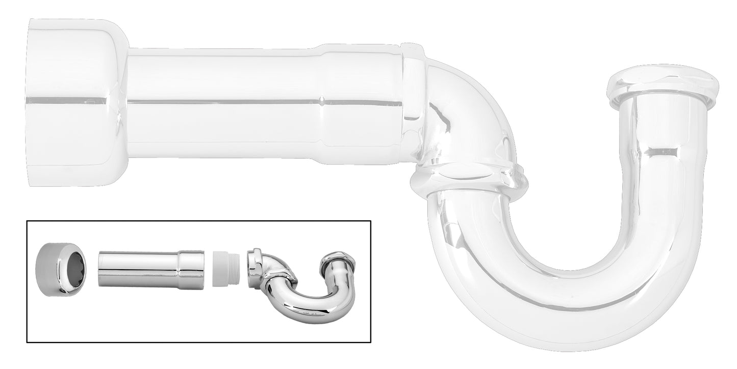 Westbrass D402NE-1 1-1/2 in. New England Style P-Trap with High Box Flange