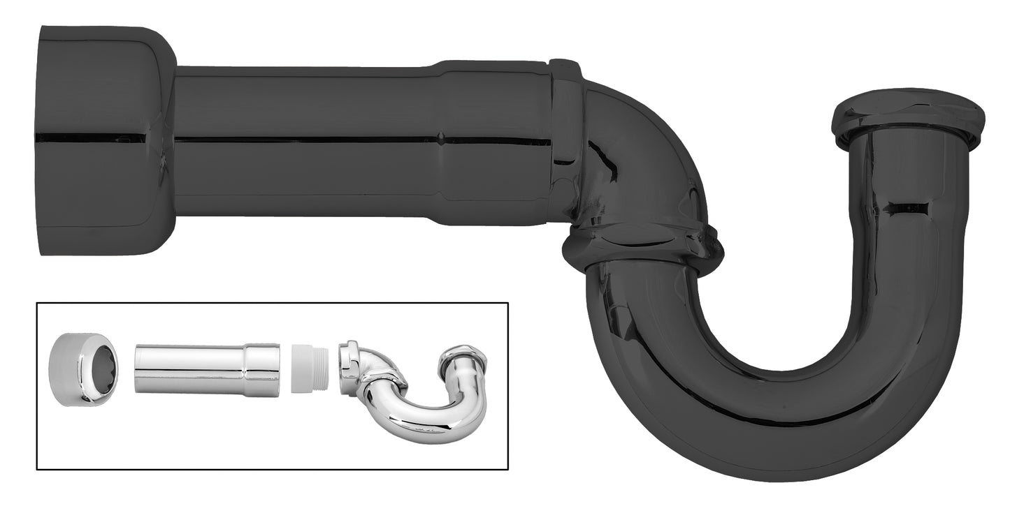 Westbrass D402NE-1 1-1/2 in. New England Style P-Trap with High Box Flange