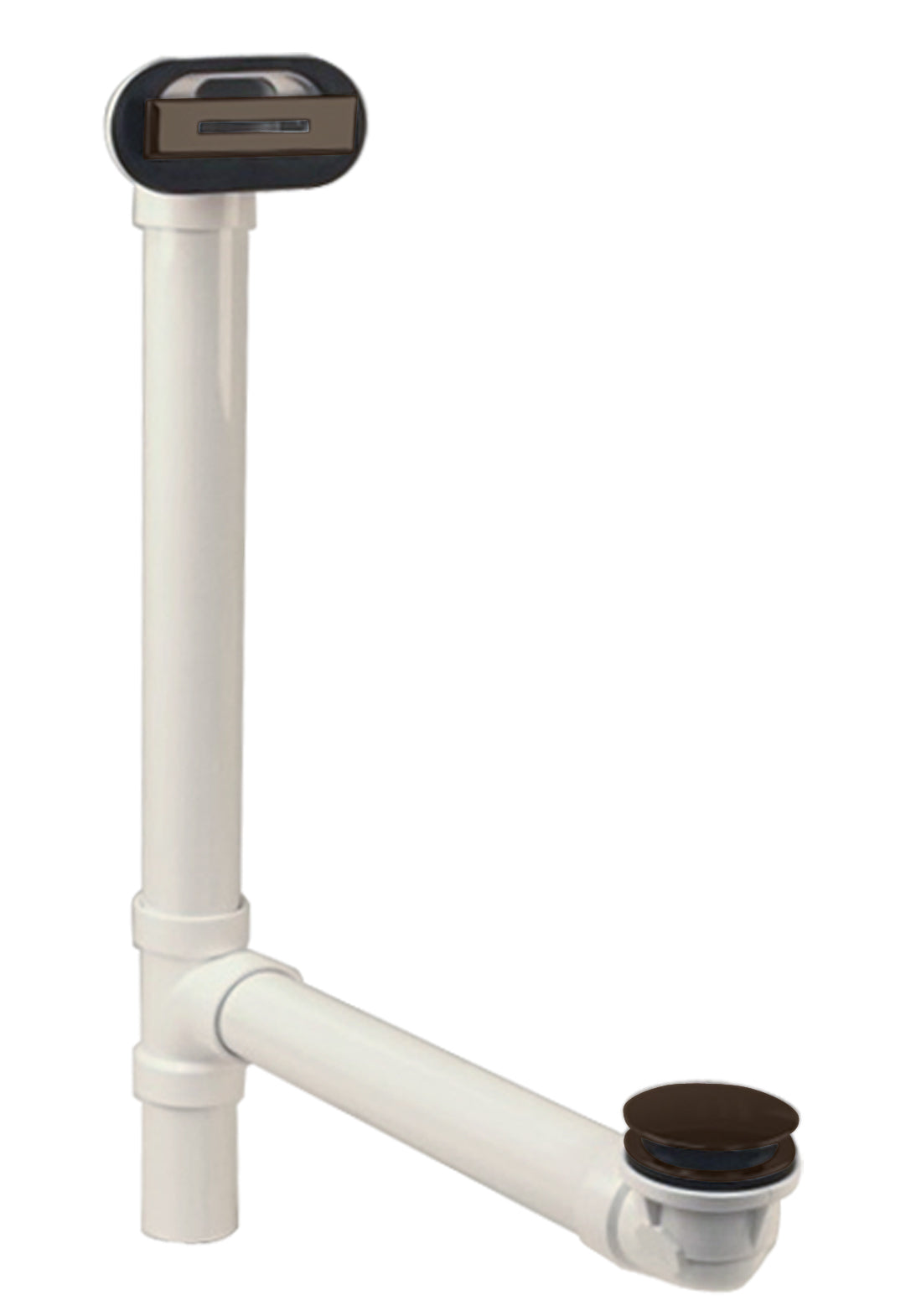Westbrass D493244LD Sch. 40 PVC Tub Waste, with Tip-Toe Drain and Linear Overflow