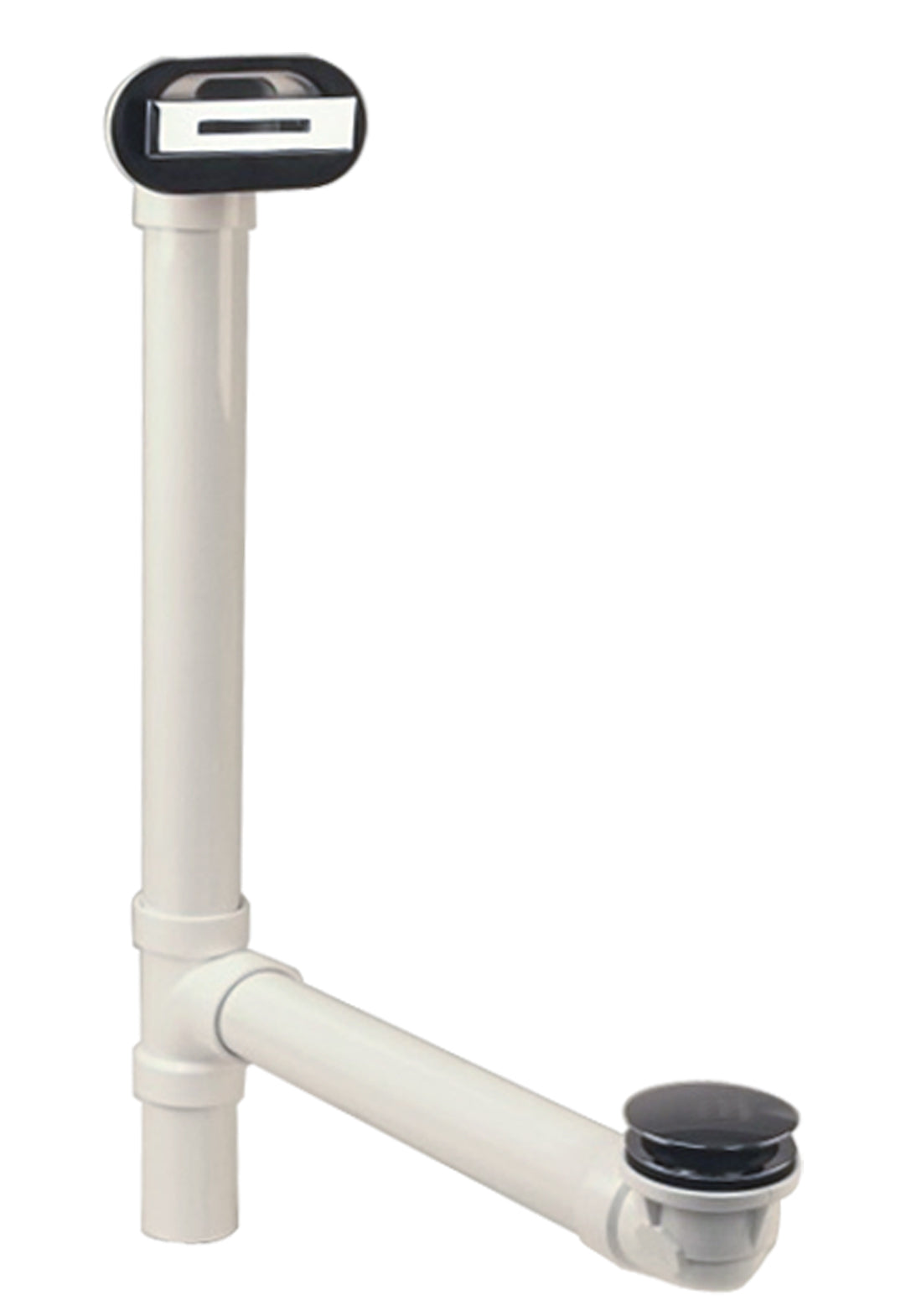 Westbrass D493244LD Sch. 40 PVC Tub Waste, with Tip-Toe Drain and Linear Overflow