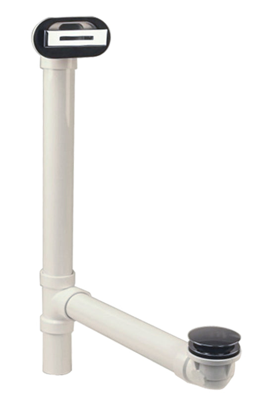 Westbrass D493244LD Sch. 40 PVC Tub Waste, with Tip-Toe Drain and Linear Overflow