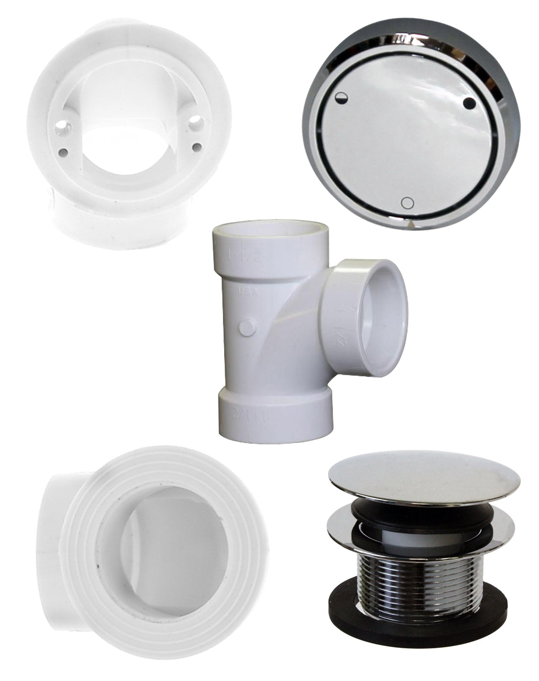 Westbrass D493CHPM Closing Metalic Overflow Plumbers Pack