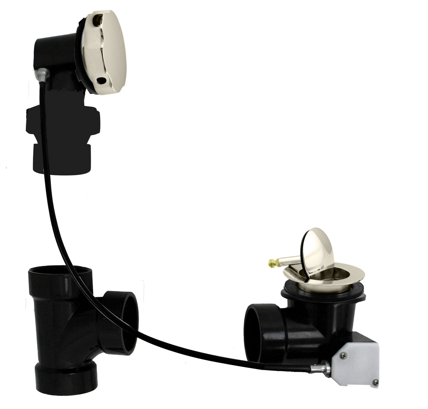 Westbrass D50A27BJ Sch. 40 ABS 27 in. Cable Drive Bath Waste - Ball Joint Head