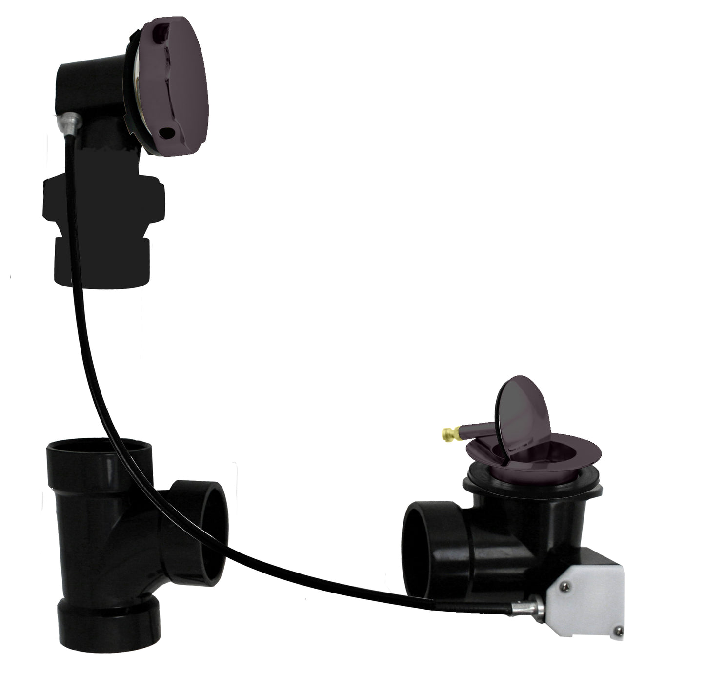 Westbrass D50A27BJ Sch. 40 ABS 27 in. Cable Drive Bath Waste - Ball Joint Head