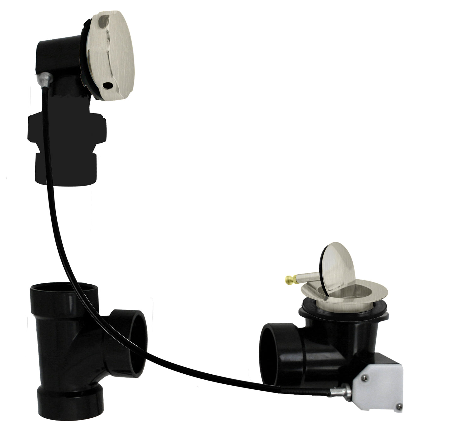 Westbrass D50A27BJ Sch. 40 ABS 27 in. Cable Drive Bath Waste - Ball Joint Head