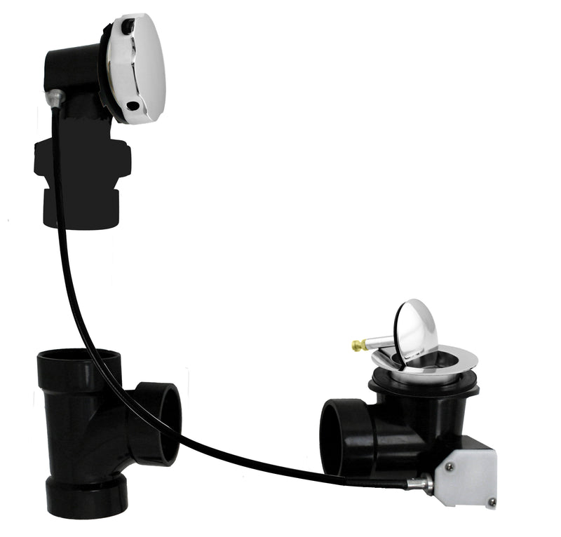 Westbrass D50A27BJ Sch. 40 ABS 27 in. Cable Drive Bath Waste - Ball Joint Head