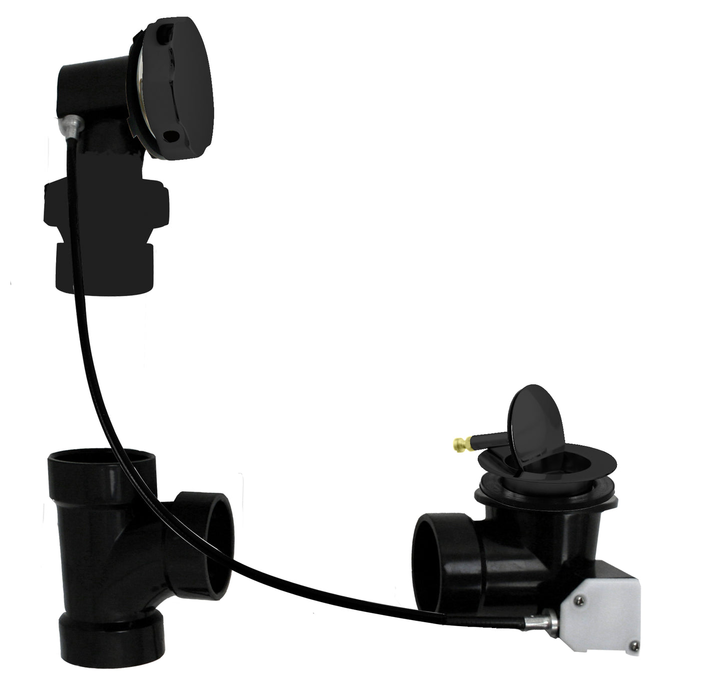 Westbrass D50A27BJ Sch. 40 ABS 27 in. Cable Drive Bath Waste - Ball Joint Head