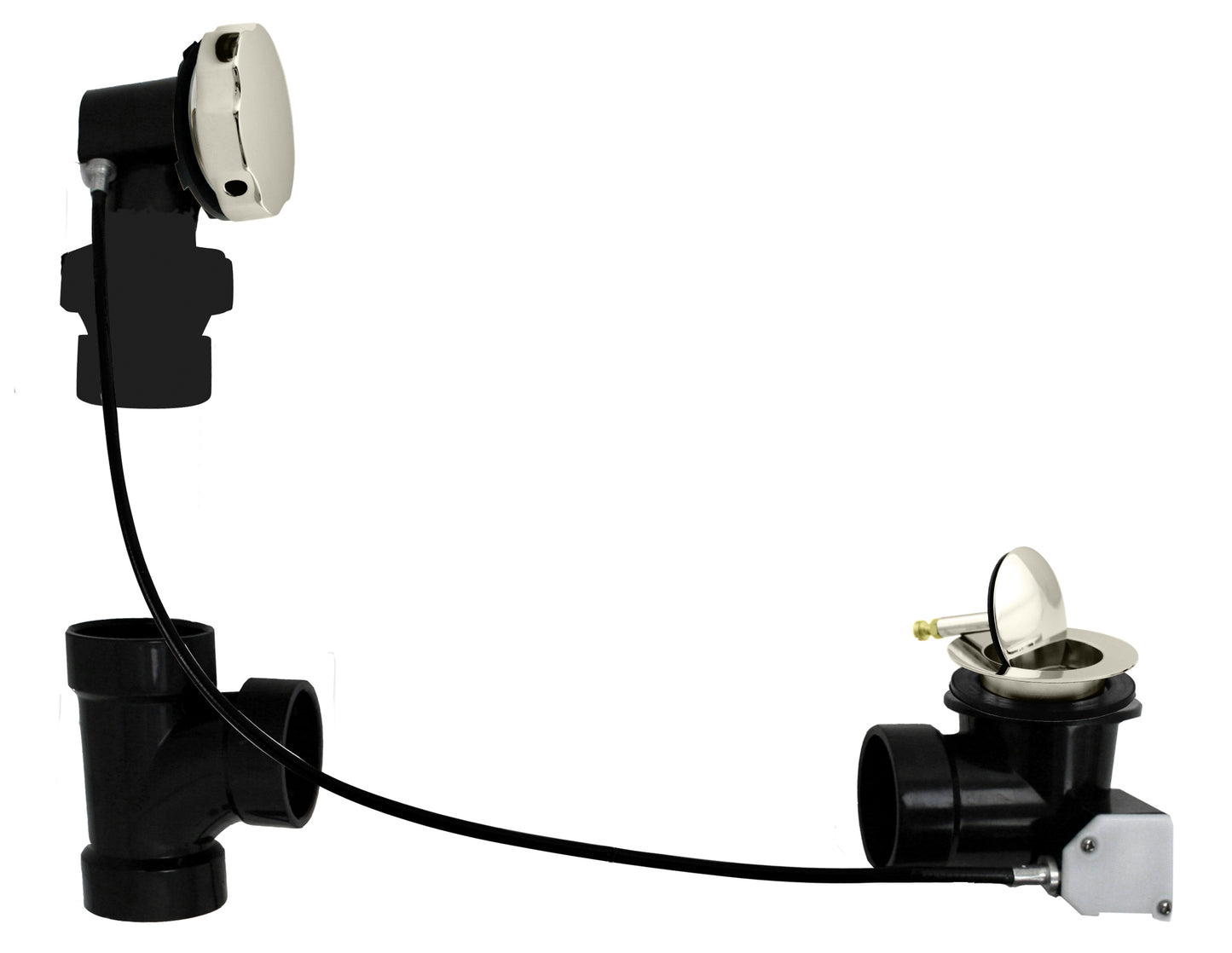 Westbrass D50A35BJ Sch. 40 ABS 35 in. Cable Drive Bath Waste - Ball Joint Head